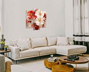 Obraz na plátně Bílé a červené květy