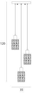 ITALUX PND-44236-3-BK-GD Menfi závěsné svítidlo 3xE27 D250mm černá, medová mosaz