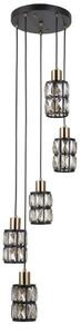 ITALUX PND-44236-5-BK-GD Menfi závěsné svítidlo 5xE27 D250mm černá, medová mosaz