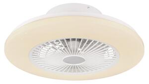 GLOBO 03628 TRAVO stropní svítidlo s ventilátorem LED D525mm 30W/1800lm 3000-6500K bílá, stříbrná, opál, stmívatelné, dálkový ovladač, starlight