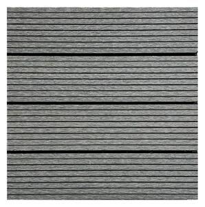 WPC podlahové dlaždice 30x30 cm, šedá, (balení 11ks)