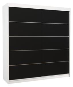 Šatní skříň ESTEVA, 200x215x58, bílá/černá