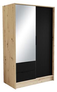 Šatní skříň NOREL, 100x200x51, dub artisan/černá