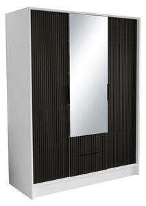 Šatní skříň NOREL, 150x200x51, bílá/černá