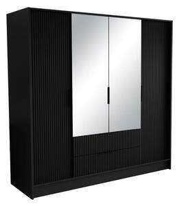 Šatní skříň NORBEL, 200x200x51, černá