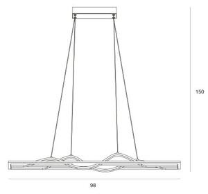 ITALUX PND-23848-30W-BK-GD Conato závěsné svítidlo LED 35W/1200lm 3000K černá, dřevo