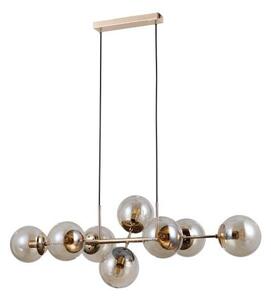 ITALUX PND-1098-8-GD Molite závěsné svítidlo 8xE14 zlatá, jantarová