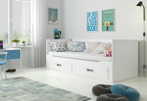 Dětská postel OLYMP P2 + ÚP + matrace + rošt ZDARMA, 200x80, bílá