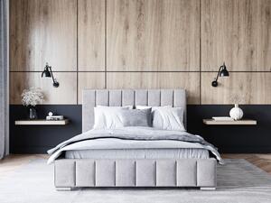 Čalouněná postel 180x200 MANUELA 1 s úložným prostorem - světle šedá