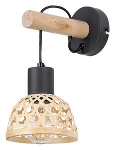 RABALUX 71025 Rattan nástěnné svítidlo 1xE27 černá, světlé dřevo, přírodní