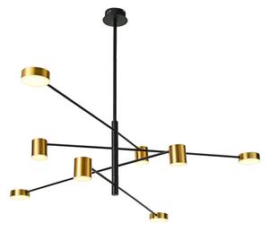 ITALUX PND-16374-8-BK-GD-3K Remdal závěsné svítidlo LED 36W/2700lm 3000K černá, zlatá