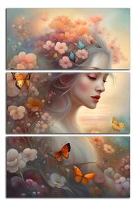 Obraz na plátně Žena a motýli