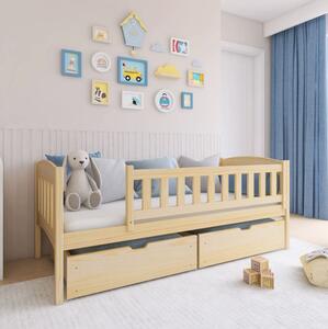 Dětská postel z masivu GANDALF se šuplíky - 200x90 cm - PŘÍRODNÍ BOROVICE