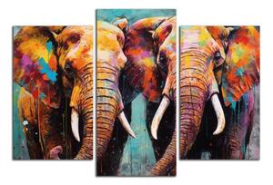 Moderní obraz Barevní slony
