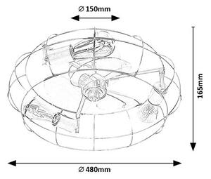 RABALUX 71043 Cadmus stropní svítidlo s ventilátorem 3xE27 D480mm černá