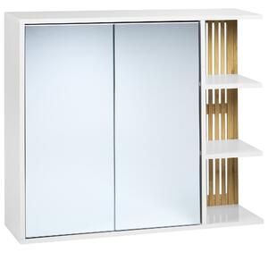 Nástěnná zrcadlová skříňka do koupelny NUBES 80 cm 70 cm Bílá