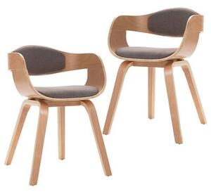 VidaXL Jídelní židle 2 ks ohýbané dřevo a taupe textil