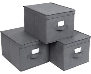 Úložné boxy s víkem 3 ks SONGMICS RFB03G