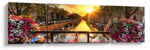 Obraz - Východ slunce v Amsterdamu (170x50 cm)