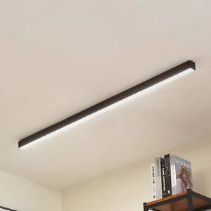 Lucande LED stropní svítidlo Teniona, 132 cm, černé, hliník, stmívatelný, Černá, Obývací pokoj / jídelna, Hliník, Moderní