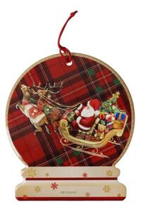 Podložka pod hrnec červená Christmas BRANDANI (barva - keramika,bílá,červená s motivem)