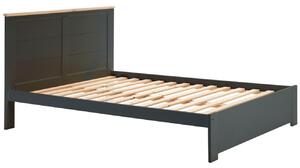 Marckeric Šedá dřevěná dvoulůžková postel Akira 160 x 200 cm