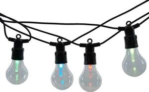 Venkovní světelný řetěz s 10 žárovkami Papaya RGB+W, 5m, 5W, nastavitelný, dálkové ovl