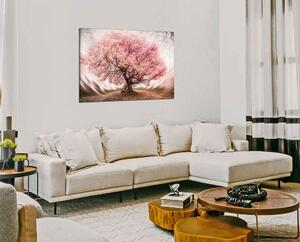 Obraz na zeď Rozkvetlý růžový strom