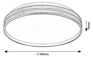 RABALUX 71141 Gandor stropní svítidlo LED D390mm 24W/1850lm 3000-6500K černá, bílá, stmívatelné, dálkový ovladač