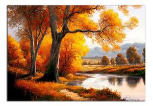 Obraz na zeď Romantický podzim u řeky