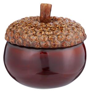 ACORN Keramická dóza 13 cm - hnědá