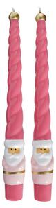 TWISTED Sada svíček Santa 2 ks 27 cm - růžová