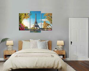 Obraz na zeď Eiffelovka a květy