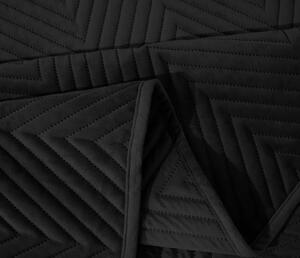 Černý sametový přehoz na postel se vzorem ARROW VELVET Rozměr: 200 x 220 cm