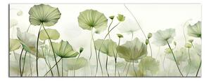 Obraz na plátně Zelené listy lotosu