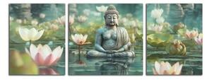 Obraz na plátně Budha a lekníny