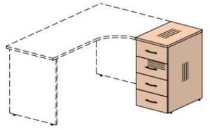 Ergonomický stůl Impress 160 x 90 cm, pravý, bílá