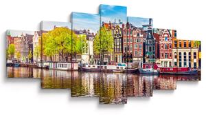 Obraz - Tančící domy, Amsterdam (210x100 cm)