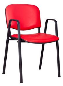 Konferenční židle ISO eko-kůže s područkami Červená D15 EKO