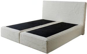 DELIFE Boxspring postel Dream-Well plyšový manšestr béžová 180×200 cm bez nohou