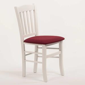Stima Židle PAMELA s čalouněným sedákem Odstín: Bílá, Látky: LUX bordo 15