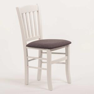 Stima Židle PAMELA s čalouněným sedákem Odstín: Bílá, Látky: LUX antracit 6