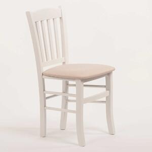 Stima Židle PAMELA s čalouněným sedákem Odstín: Bílá, Látky: LUX béžová 25
