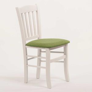 Stima Židle PAMELA s čalouněným sedákem Odstín: Bílá, Látky: LUX zelená 18