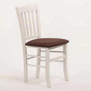 Stima Židle PAMELA s čalouněným sedákem Odstín: Bílá, Látky: LUX hnědá 12