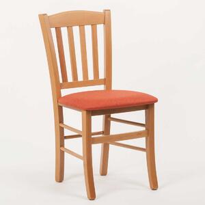Stima Židle PAMELA s čalouněným sedákem Odstín: Moření Dubové, Látky: LUX terracotta 10