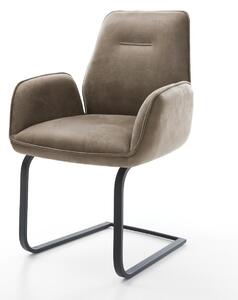 DELIFE Jídelní židle Zoa-Flex mikrovlákno taupe vintage jídelní židle plochá černá taštičkové pružiny