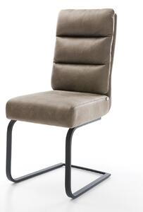 DELIFE Jídelní židle Pela-Flex mikrovlákno taupe vintage jídelní židle plochá černá taštičkové pružiny