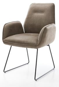 DELIFE Jídelní židle Zoa-Flex mikrovlákno taupe vintage černá tenká podnož taštičkové pružiny