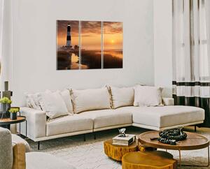 Obraz na plátně Maják při západu slunce